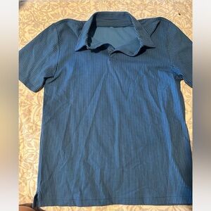 Classic Blue Striped Polo Shirt